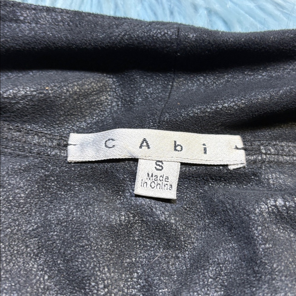 CAbi Black Draped Open-Front Cardigan Mixed Media Black Sz s - Picture 5 of 7